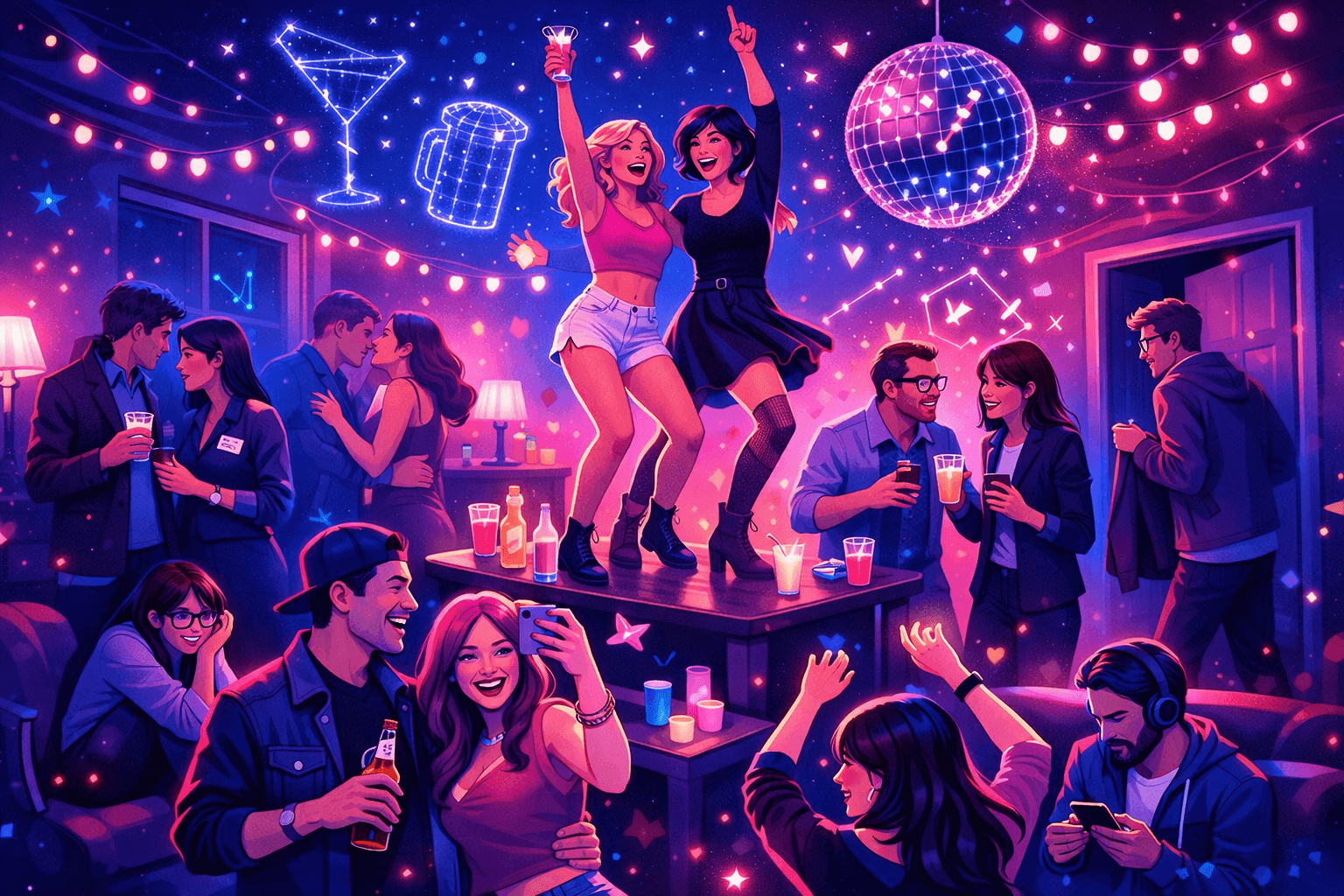 Zodiac signs at parties