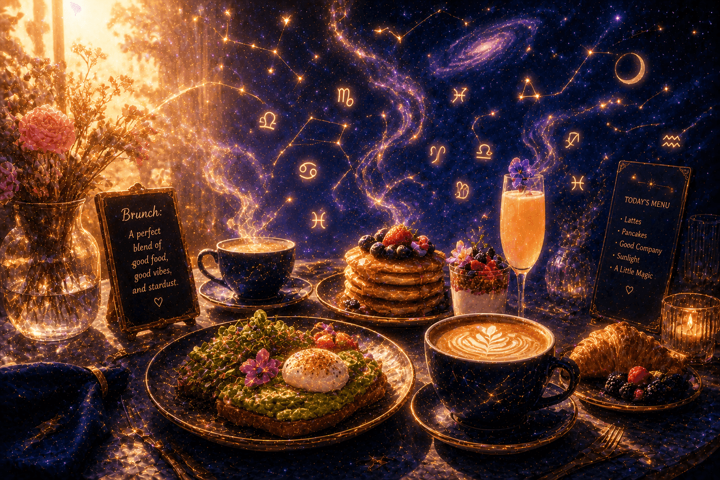The zodiac signs as brunch orders