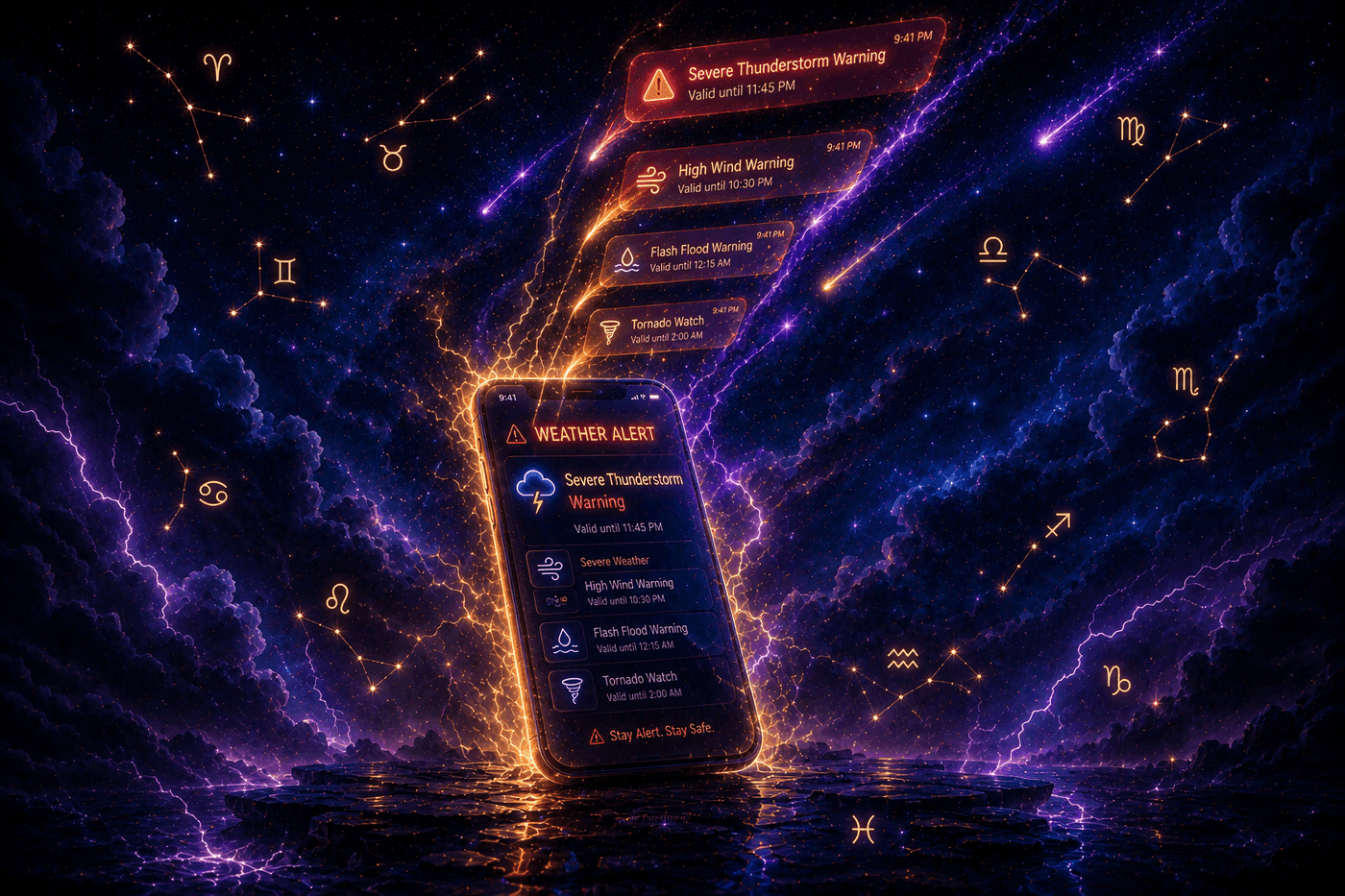 Your zodiac sign as a weather app notification