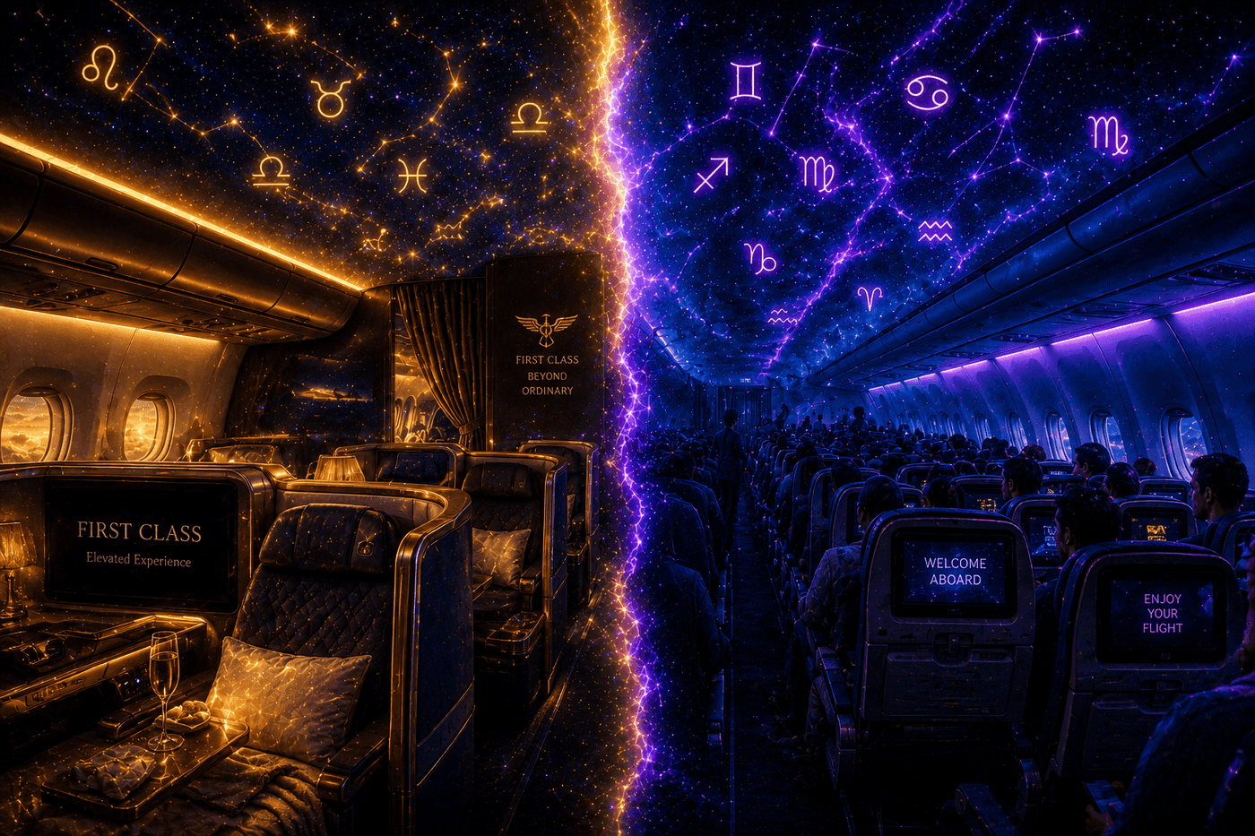 The zodiac signs as first-class vs economy passengers