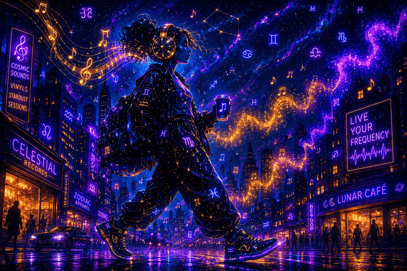 The zodiac signs as hot girl walk playlists