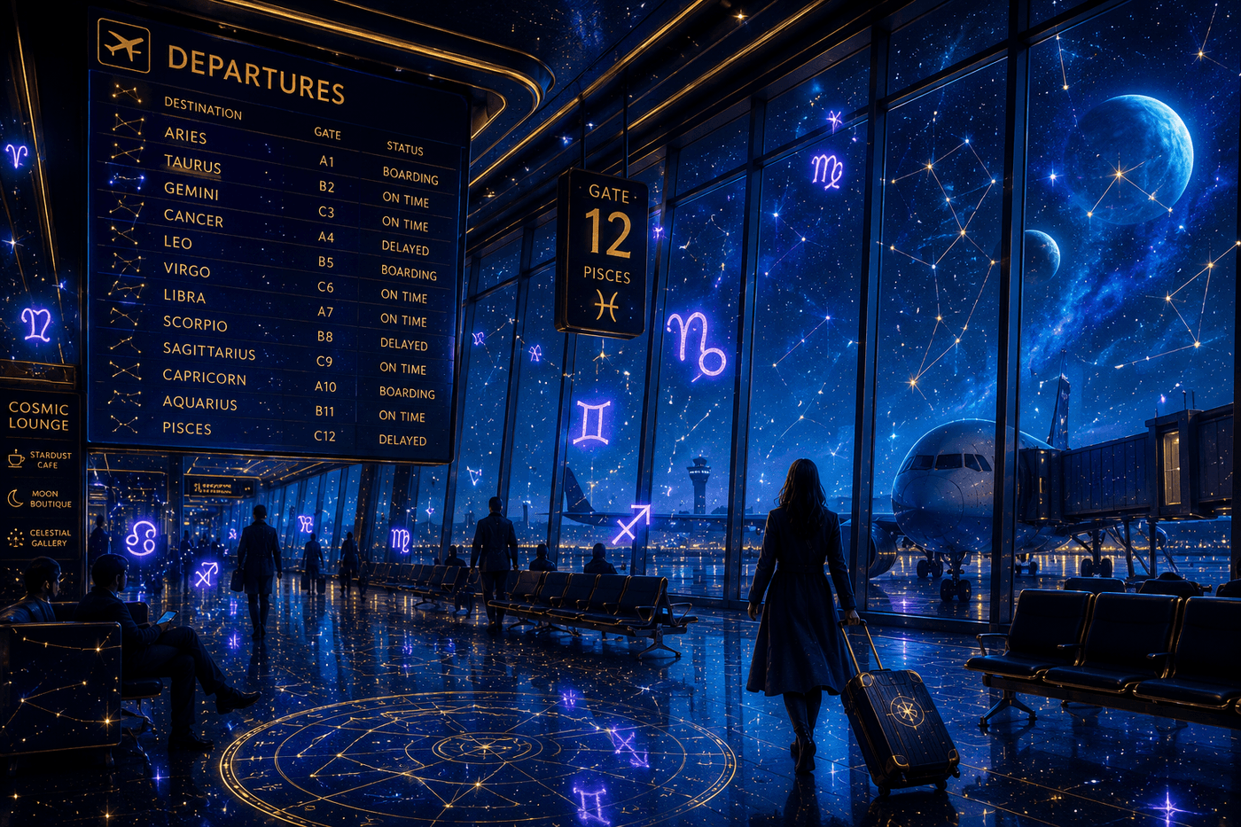 The zodiac signs as airport personalities